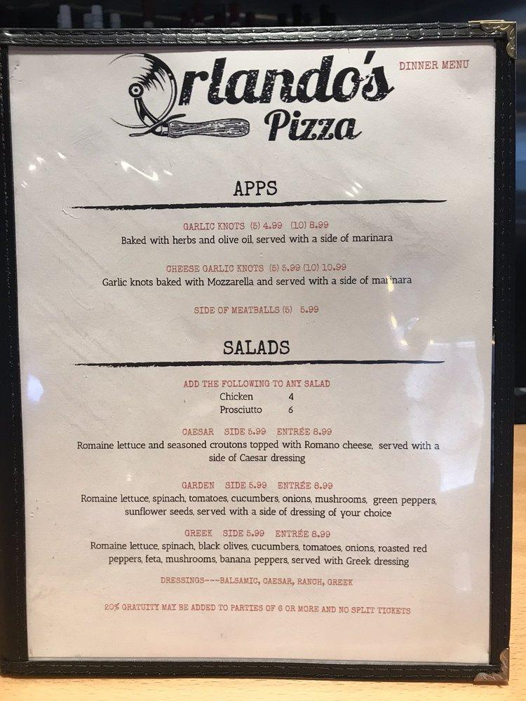 Menu at Orlando's Pizza Mt Pleasant pizzeria, Mount Pleasant