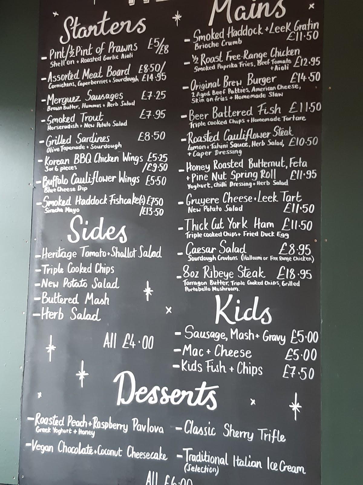 Menu at Brothers Fish Bar, London, 122 Wood St