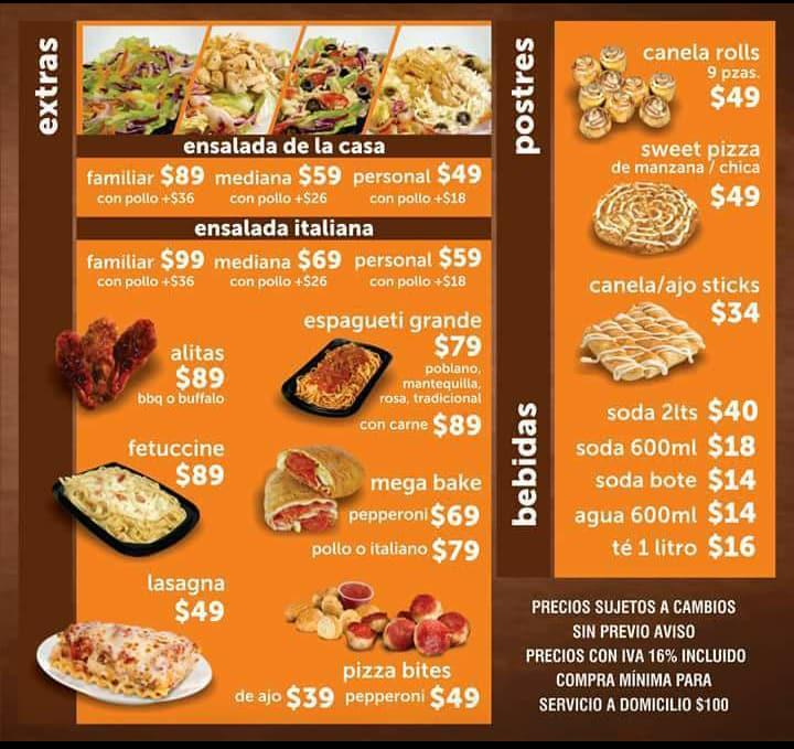 Menu at Pizza Stuff pizzeria, Tijuana, Blvd. 2000 129