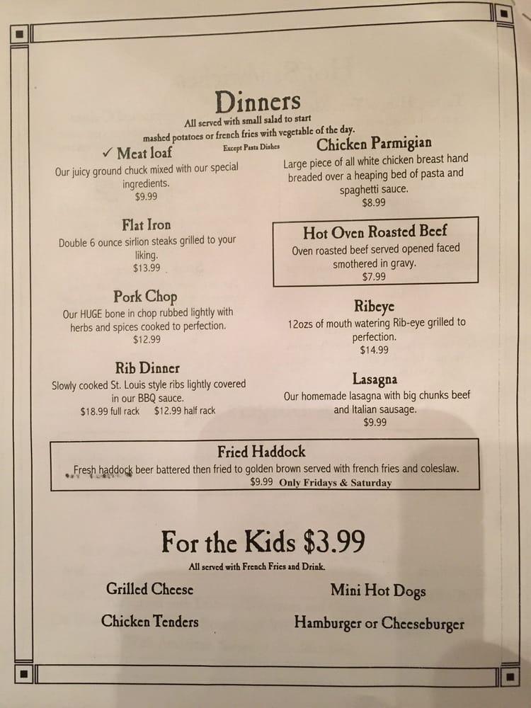 Menu at Samson's Bar & Restaurant, Schodack Center