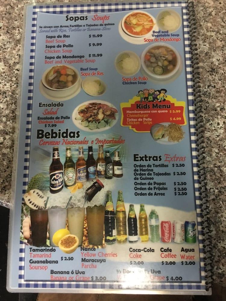 Menu at Copan Sula Restaurant, Huntington Park