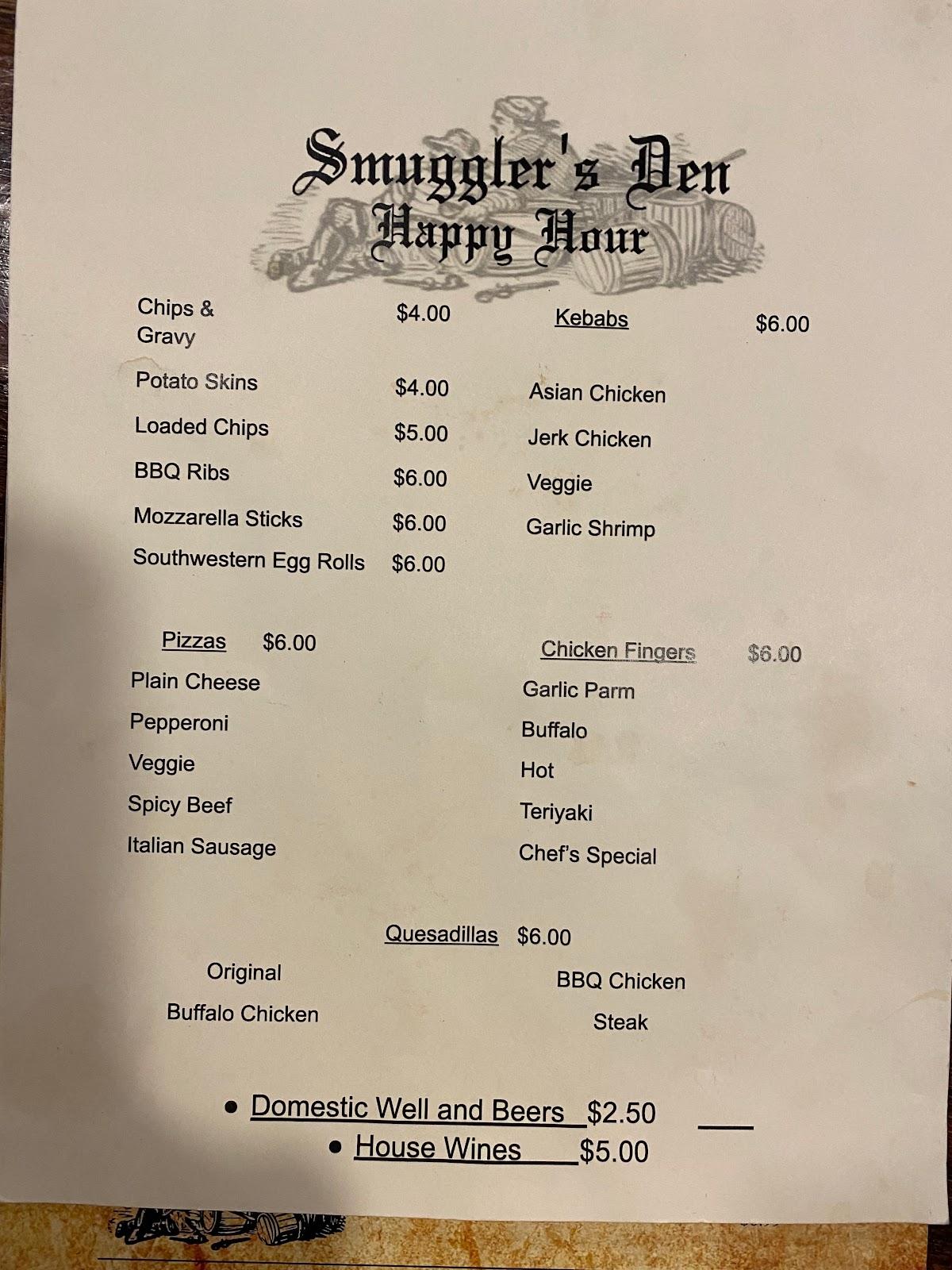 Menu at Smugglers Den pub & bar, Murrells Inlet