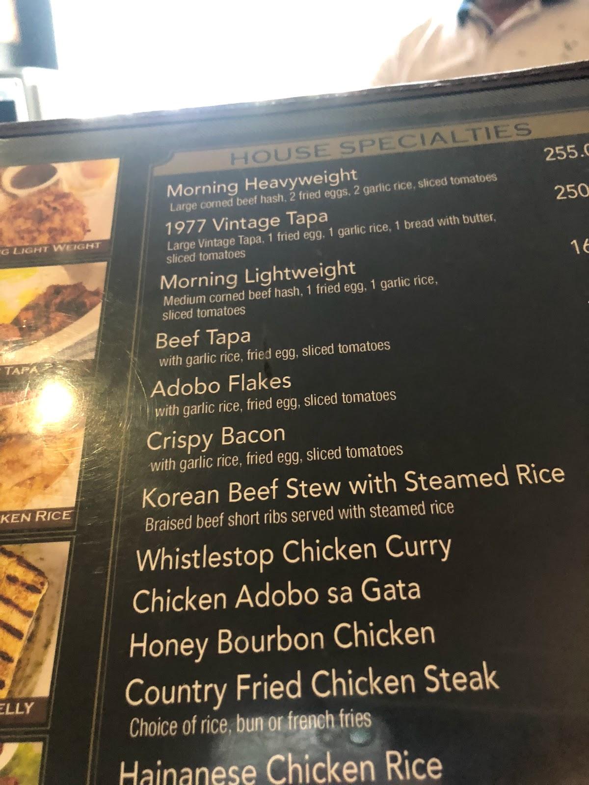 Menu at Whistlestop Westgate Alabang steakhouse, Muntinlupa