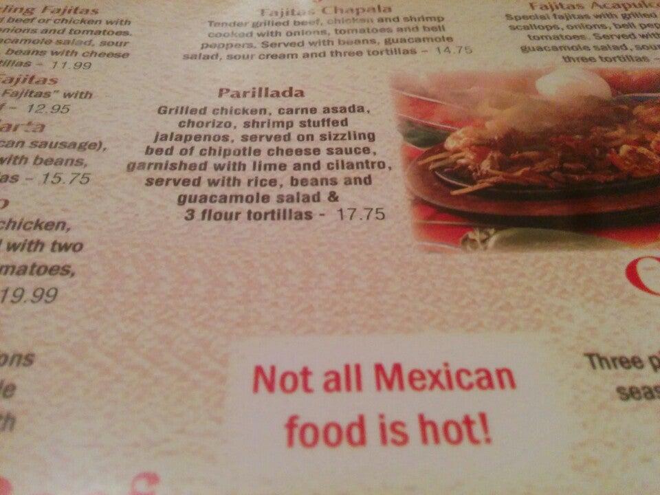 Menu at El Parian Mexican Restaurant, Virginia Beach, Virginia Beach