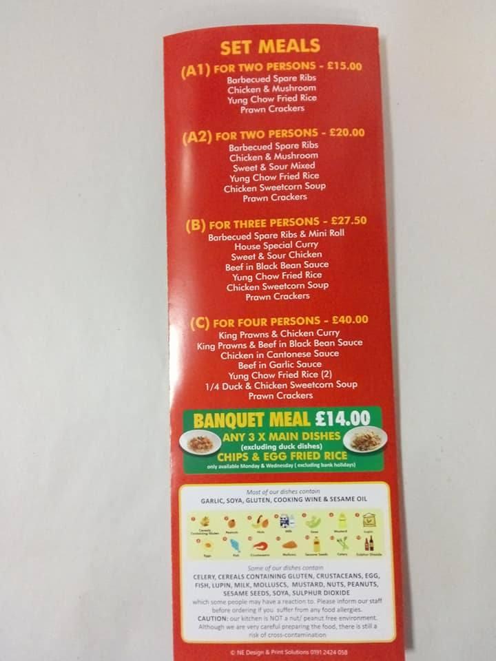 Menu at Mr Hays fast food, Blyth