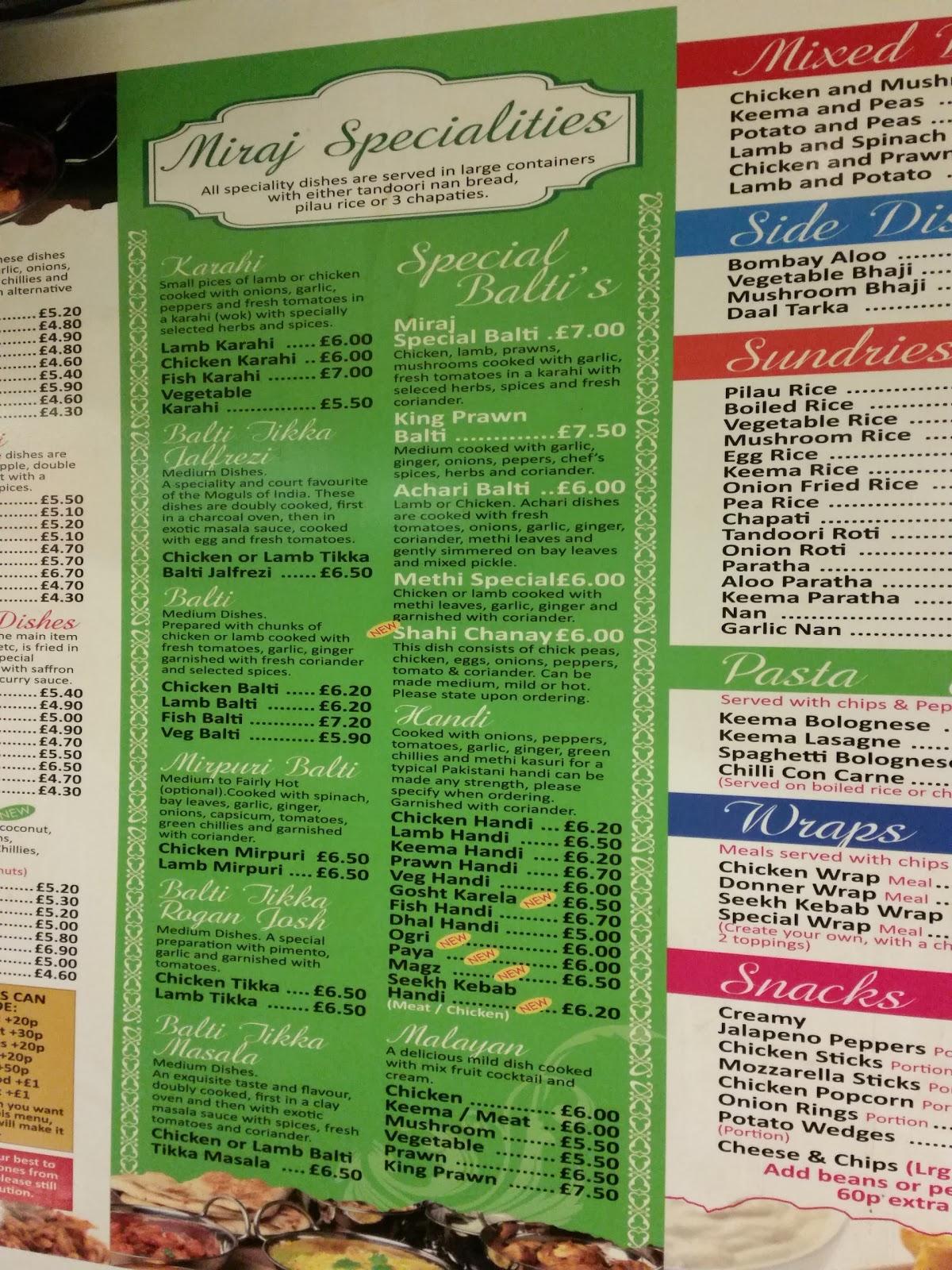 Menu At Miraj Fastfood Takeaway Fast Food, Keighley