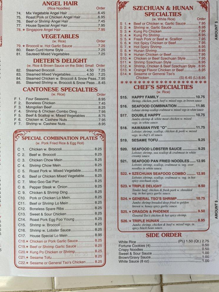 Menu at Mr. Lu Chinese Restaurant, Winston-Salem, New Walkertown Rd