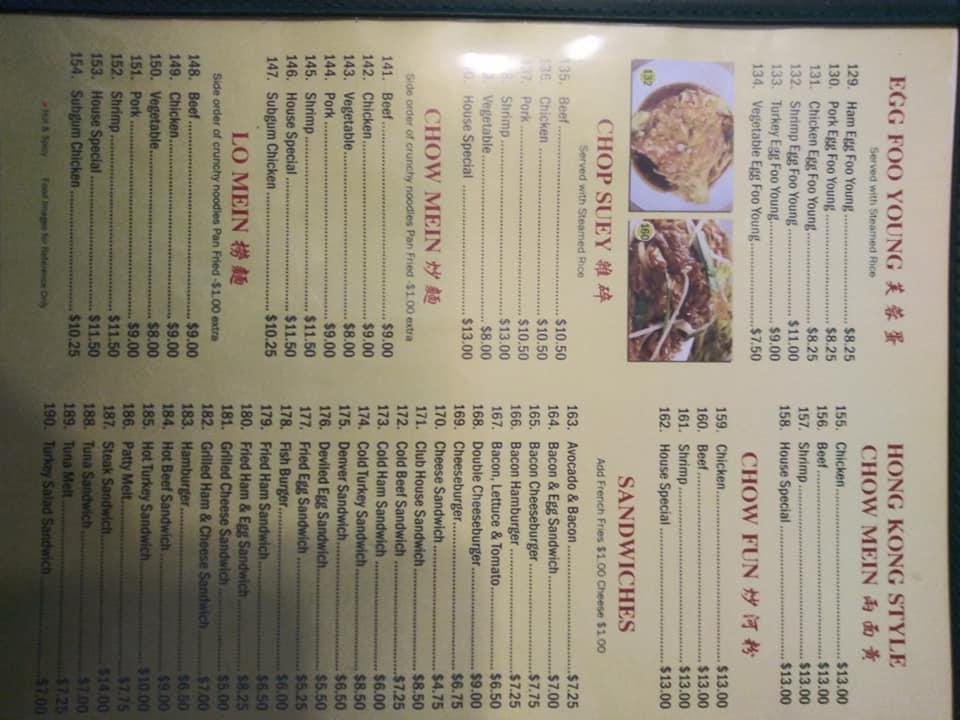 Menu at Canton Restaurant, Barstow