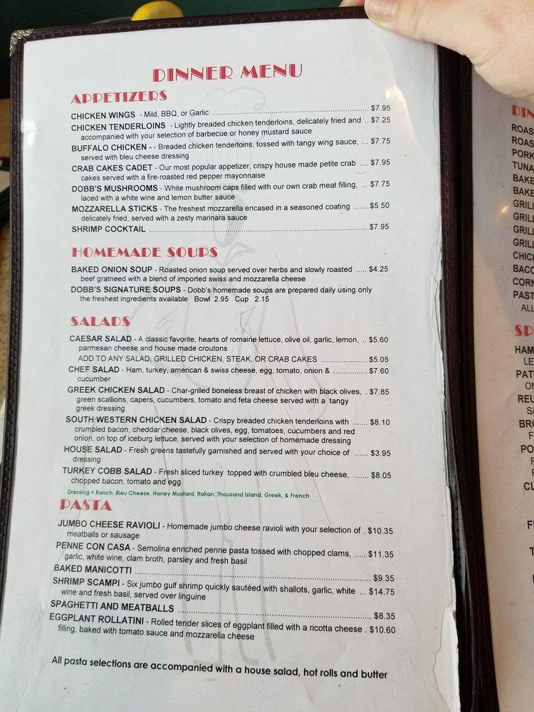 Menu at Dobb's Country Kitchen restaurant, Hallstead