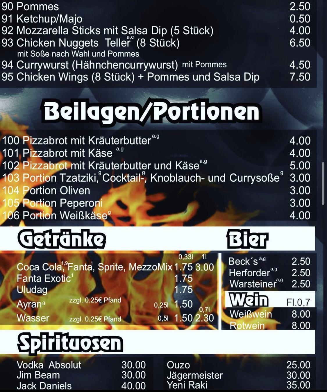 Speisekarte von Berlin Döner restaurant Petershagen