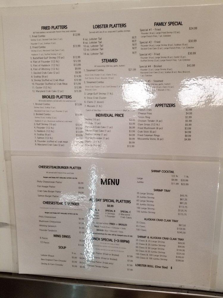 Menu at Lobster Claw & Deli fast food, East Norriton
