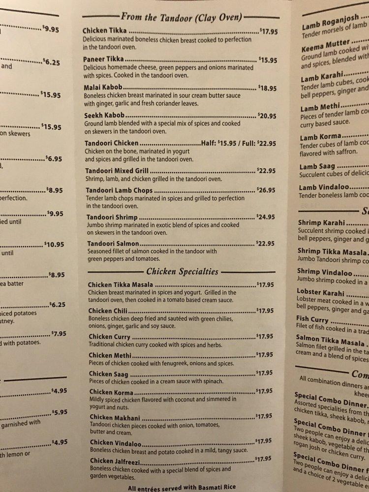 Menu at Namaste Fine Indian Cuisine restaurant, Crofton