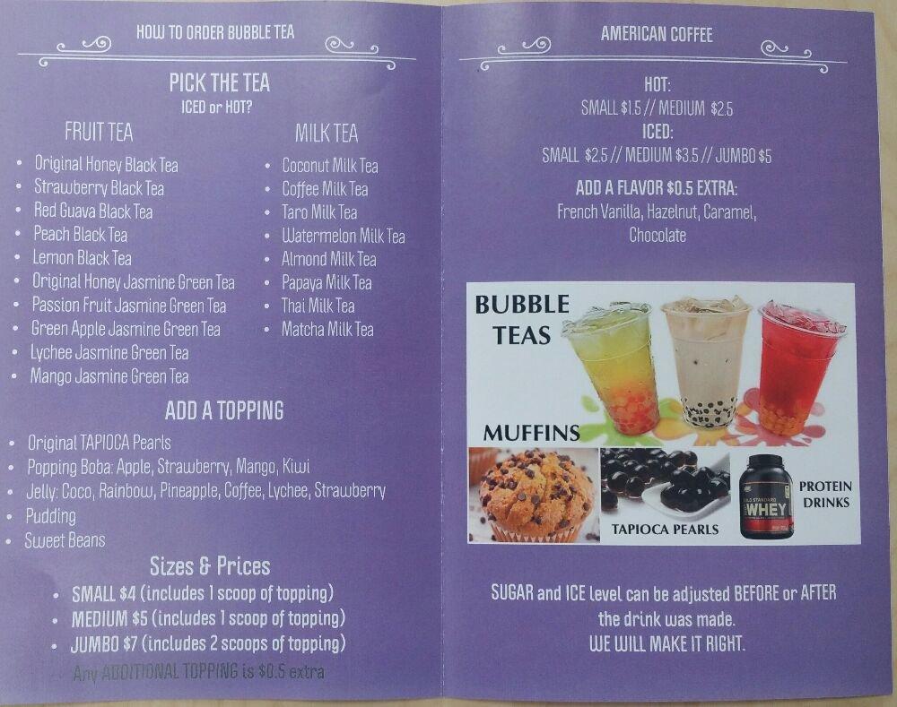 Menu at Bobaloca Bubble Tea and Coffee House, West New York