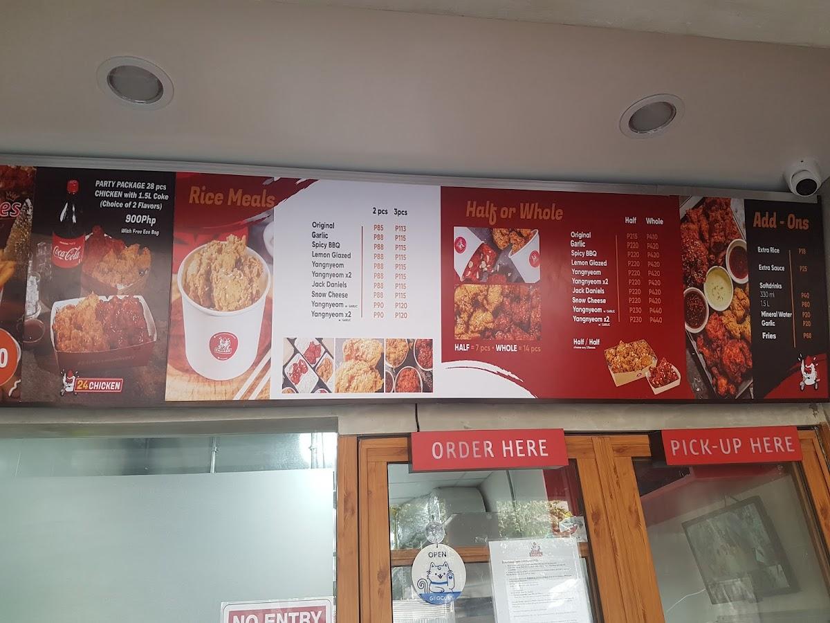 Menu At 24 Chicken V Luna East Ave Restaurant Quezon City