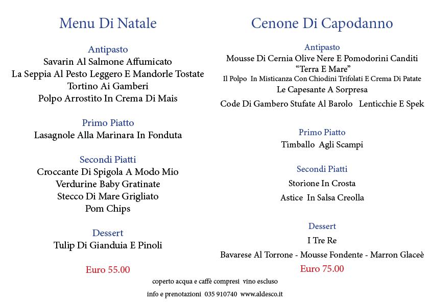 Menu di Al Desco 
