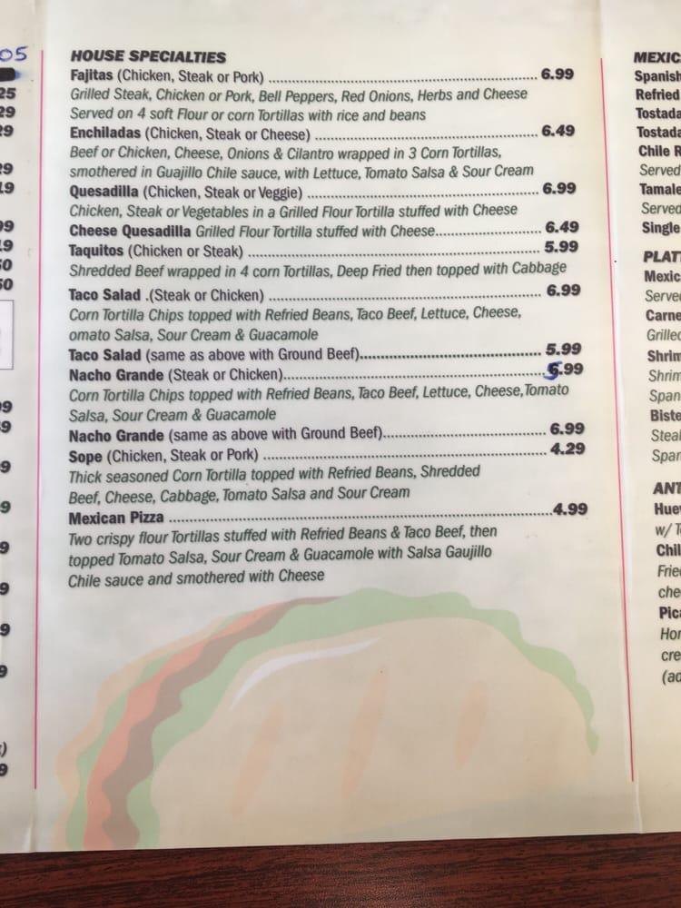 Menu at TACO JALISCO Inside NUVU GAS STATION restaurant, Sarasota, S