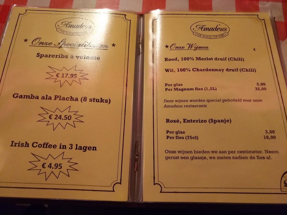 Menu at Amadeus Antwerpen 1, Antwerp, SintPaulusplaats 20
