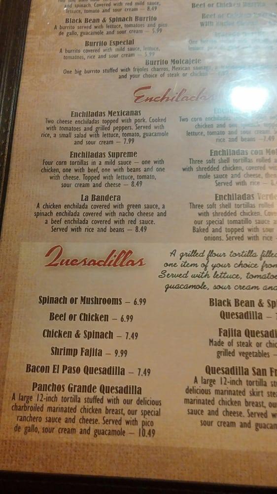 Menu at El Paso 1 Mexican Restaurant, Hendersonville, 807 Spartanburg Hwy