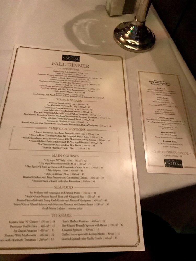 Menu at The Capital Grille pub & bar, Fort Worth