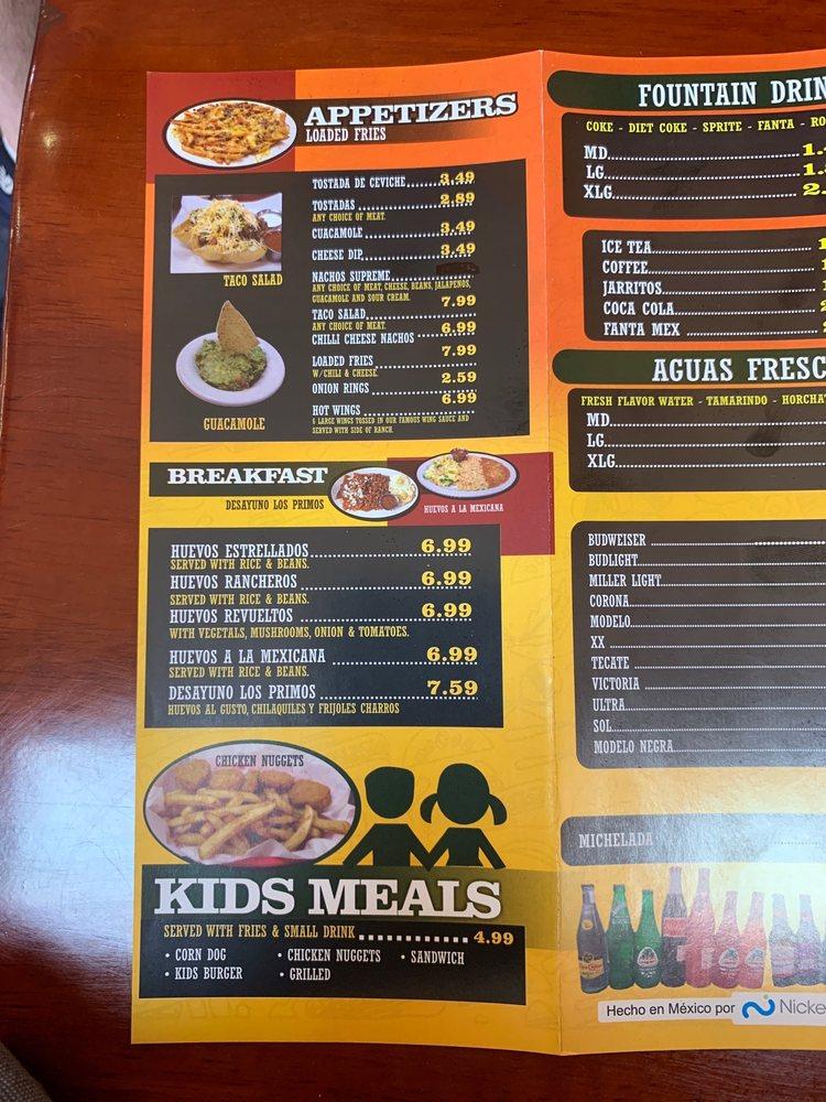 Los Primos Menu Prices at April Richard blog