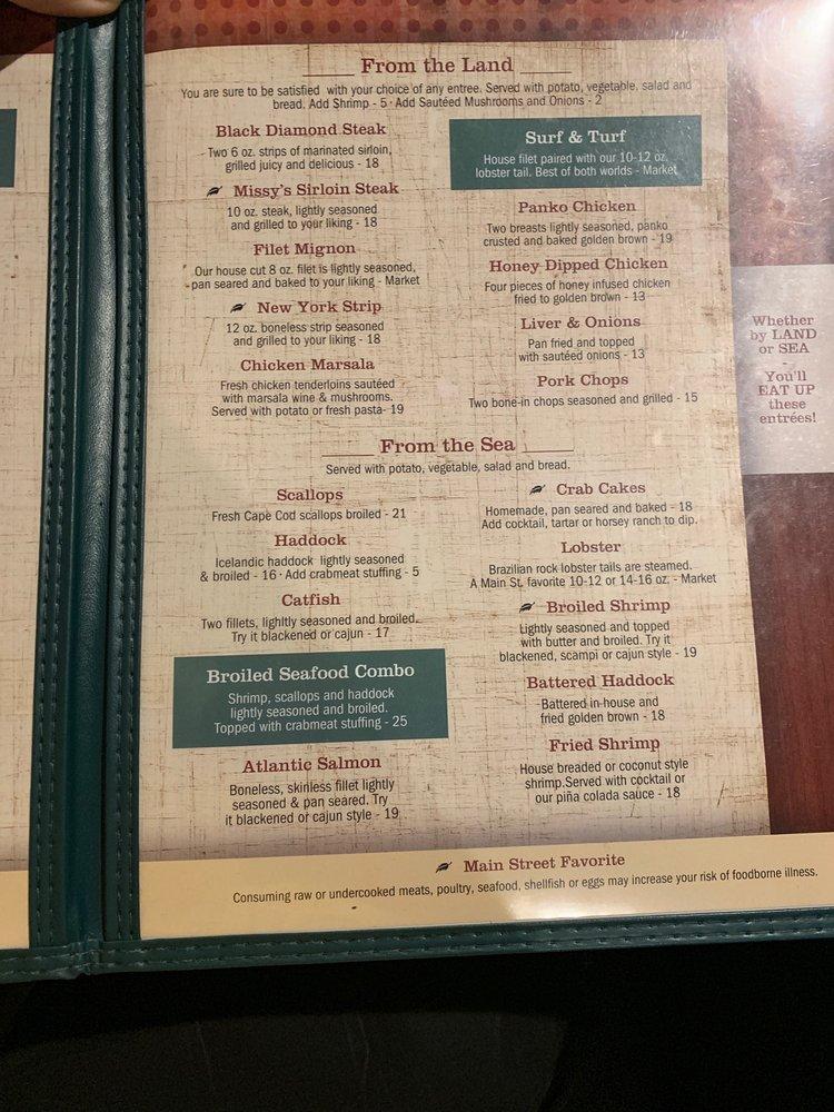 Menu at Main Street Bar & Grill, Mocanaqua