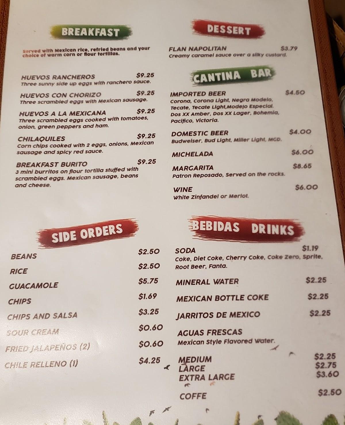 Menu at Taco & Burrito Express restaurant, Mundelein, 410 E Hawley St