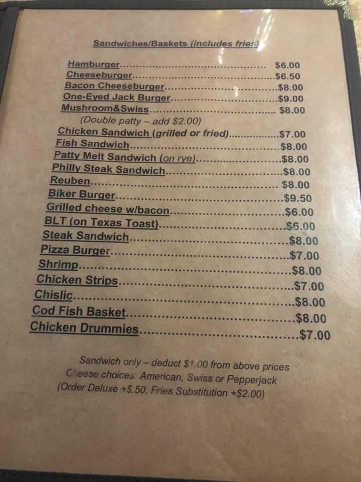Menu at Paul's Place pub & bar, Clear Lake