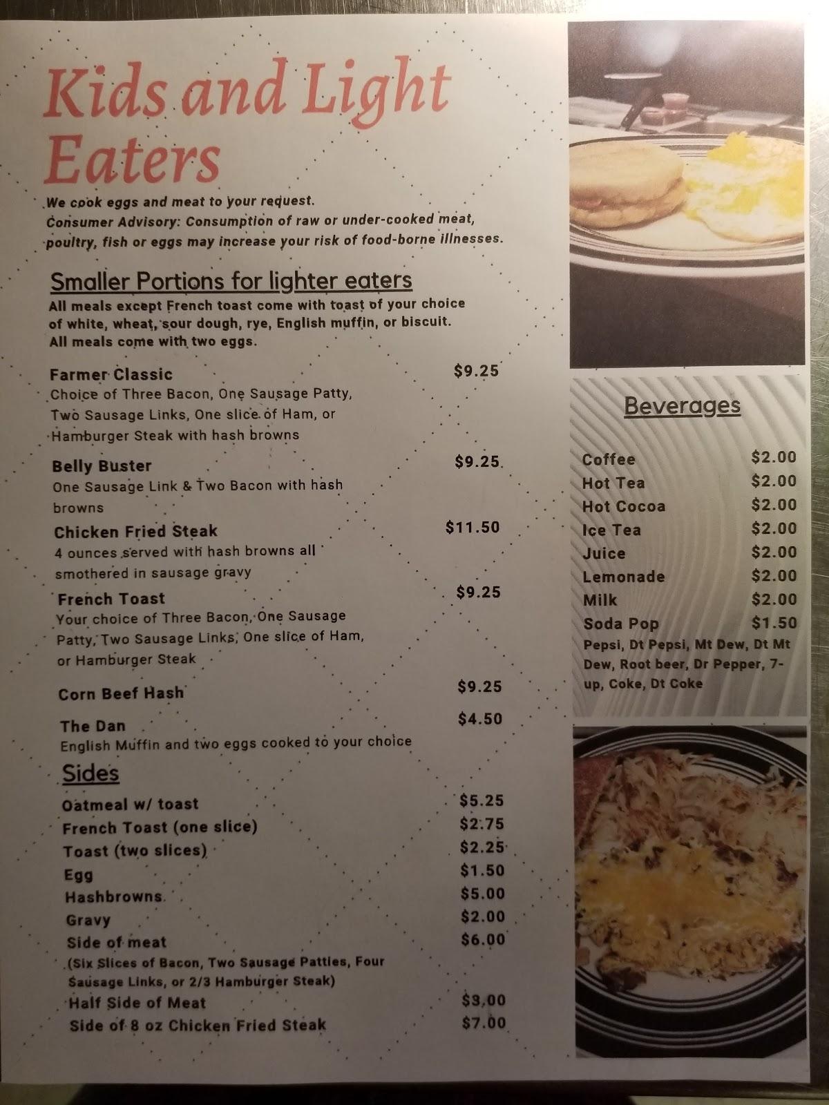 Menu at Stockyard Cafe Too Brewster location, Brewster