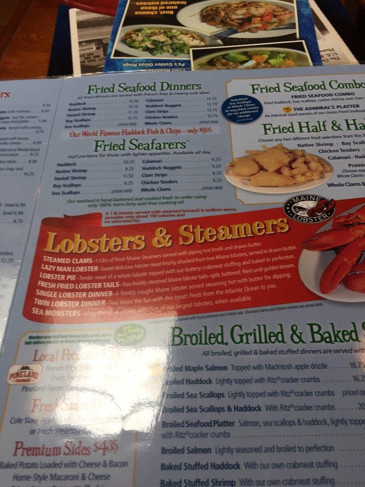 Menu at Weathervane Seafood Restaurant, Dover