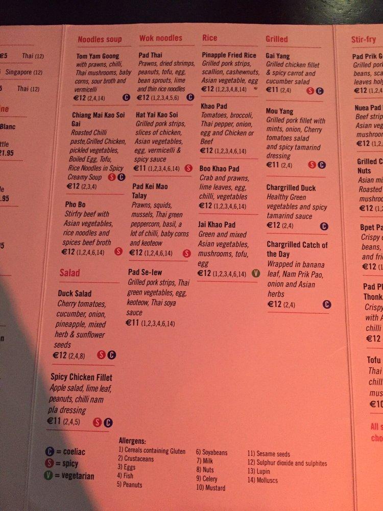 Menu at Khao Asian Street Food restaurant, Killarney