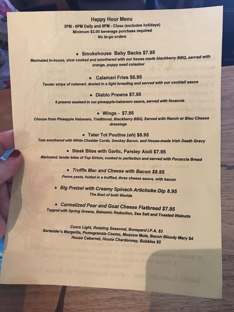 Menu at Oar House Bar & Grill, Pacific City