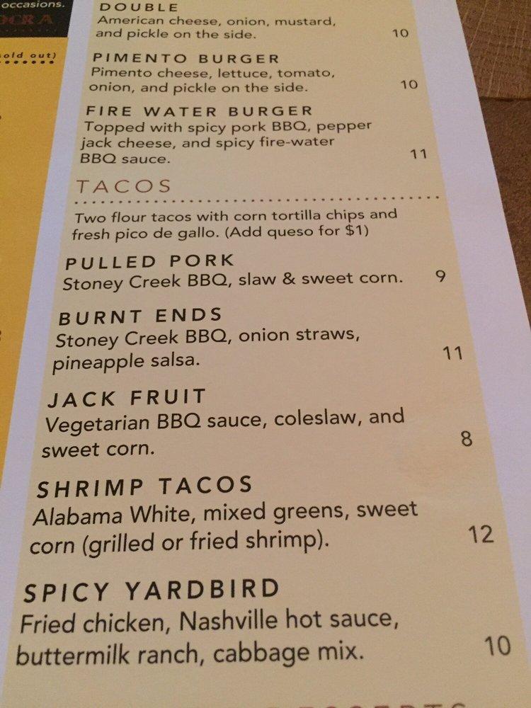 Menu at Southern Craft BBQ, Johnson City
