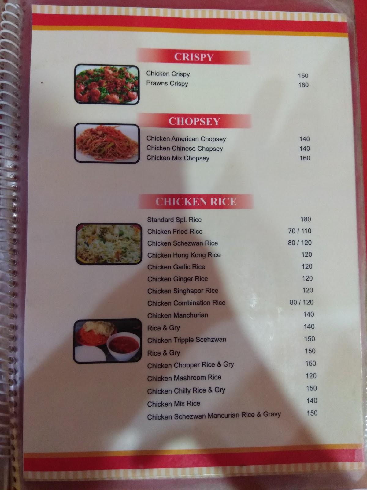 Menu at Standard Chinese, Thane, Shop No.19