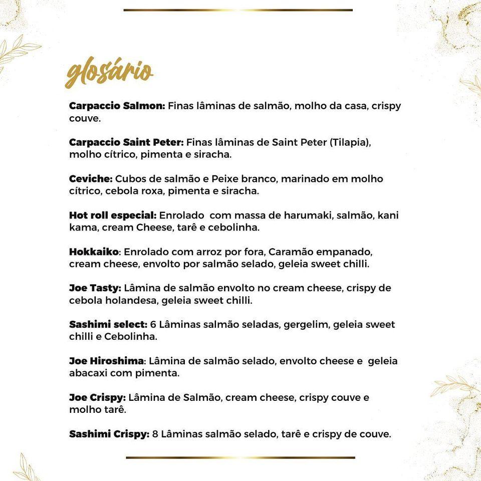 Cia do Sushi Chapeco cardápio