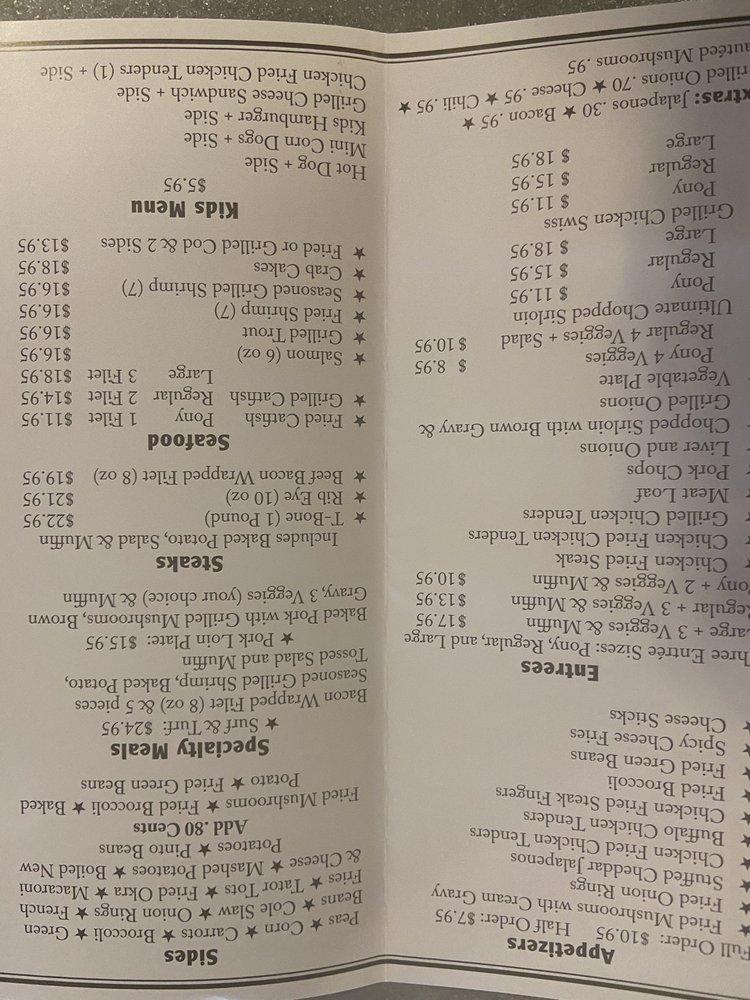 Menu at Hungry Horse Restaurant and Catering, Boerne