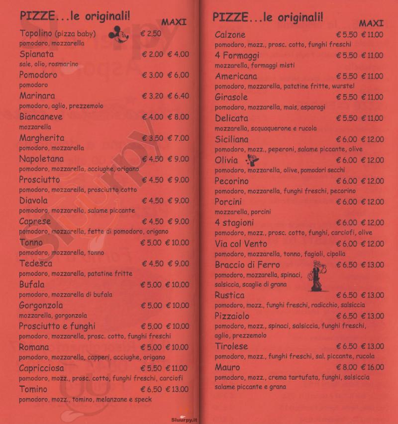 Menu di Pizzeria D' Asporto Pizza...Da Ettore 