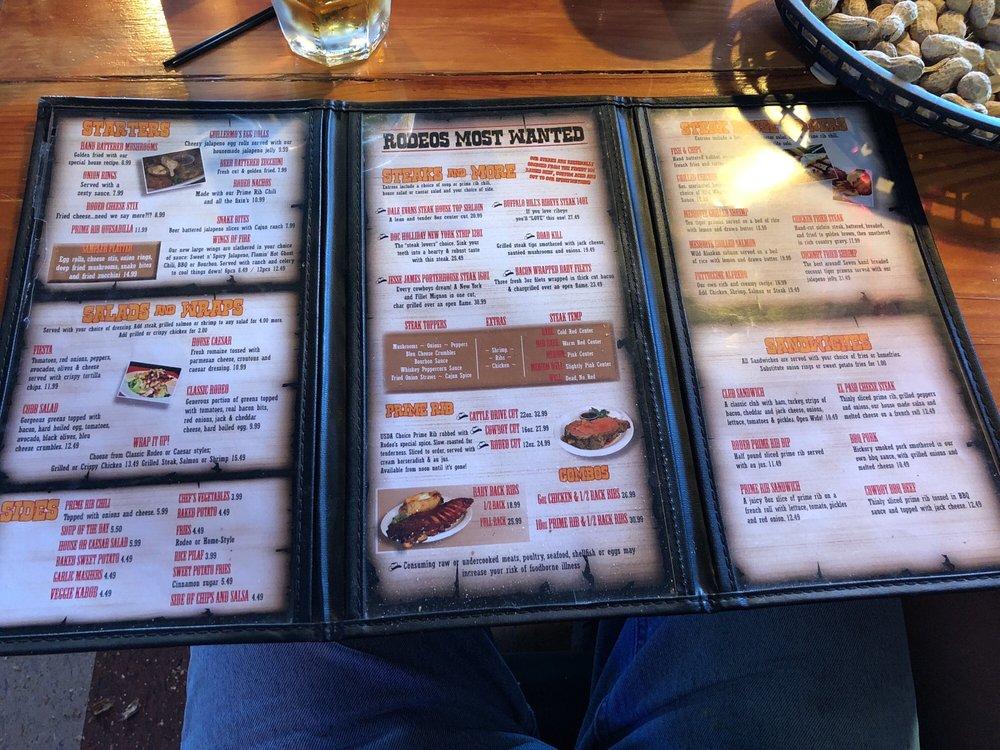 Menu at Rodeo Steakhouse and Grill, Tillamook