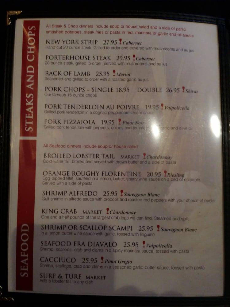 Menu at The Pasta Villa restaurant, Rochester