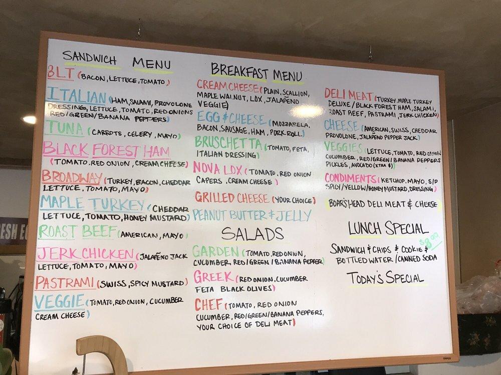 Menu at Bagel Express on Broadway restaurant, Providence