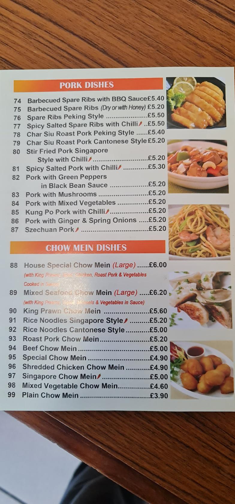 Menu at Oriental Kitchen restaurant, Ilford, 1 New N Rd