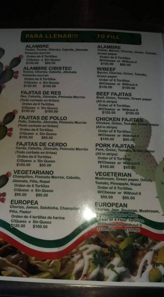 Menu at Los Nopales (cozumel) restaurant, San Miguel de Cozumel, Av. Lic.  Pedro Joaquin Coldwell 716