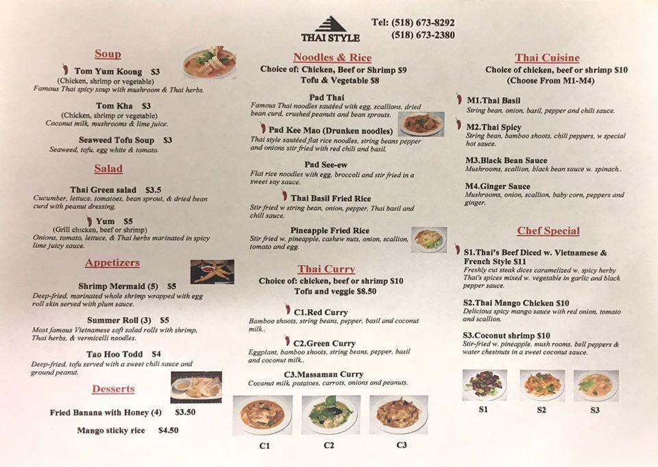 Menu at New China restaurant, Palatine Bridge