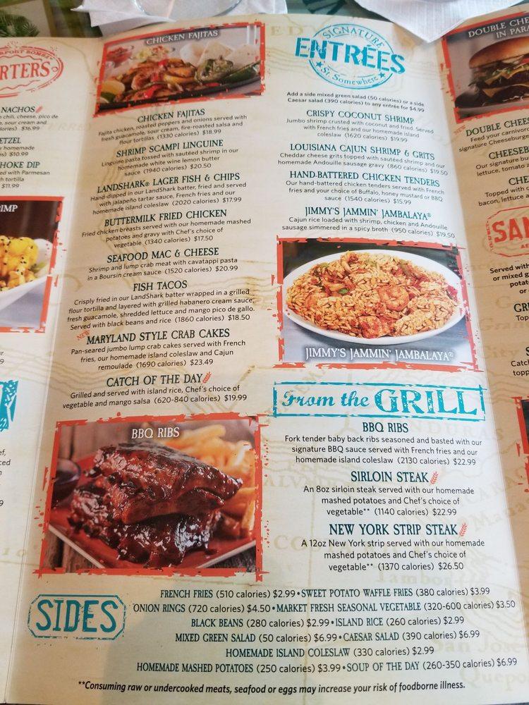 Menu at Margaritaville - Cleveland pub & bar, Cleveland