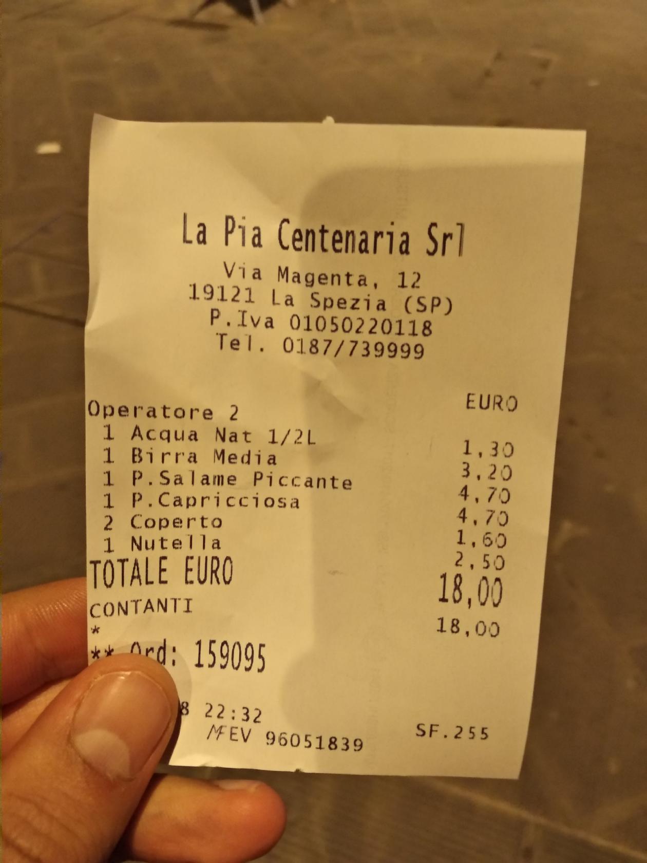 Menu Da La Pia Centenaria Pizzeria La Spezia 12 8713