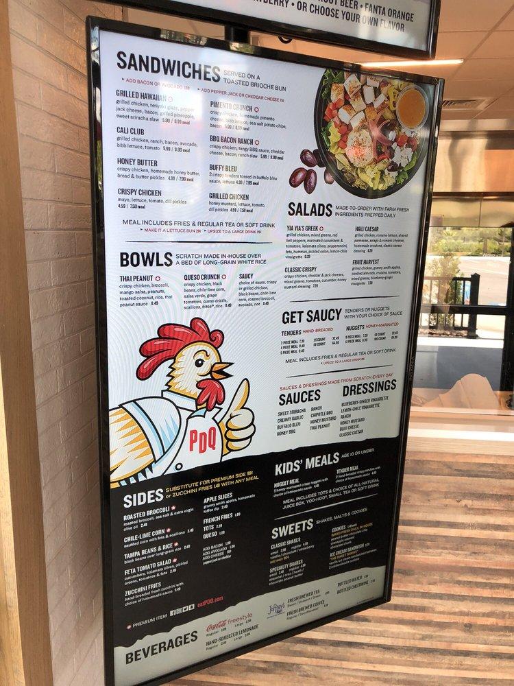 Menu At Pdq Chicken Fast Food Tampa W Linebaugh Ave