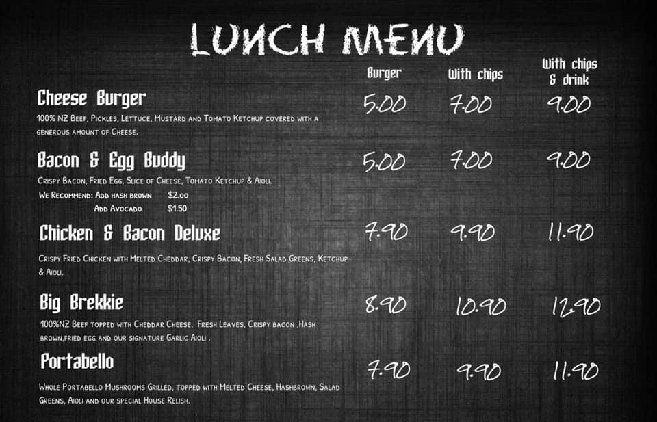 Menu at Burger Station restaurant, Christchurch, Shop 3 249 Stanmore Road