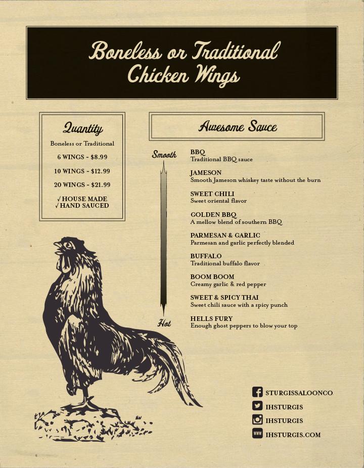 Menu at Iron Horse Saloon & Restaurant, Sturgis