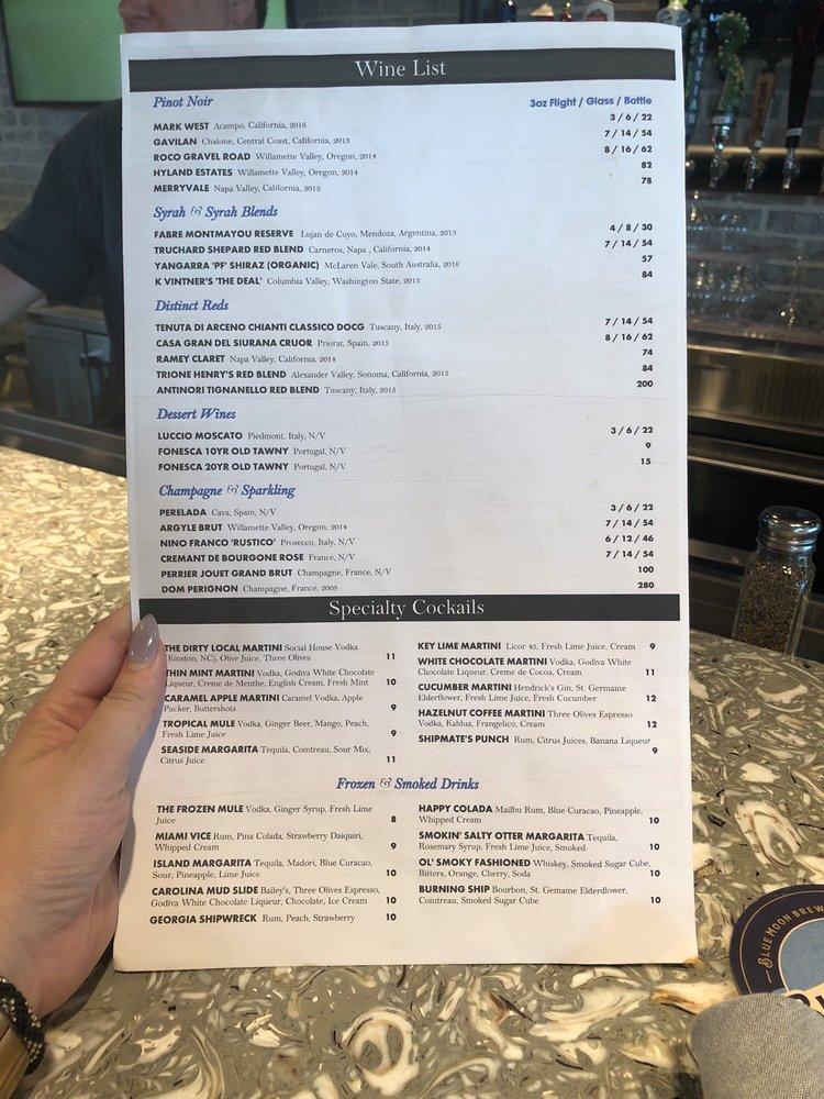 Menu at The Oyster Rock Waterfront Seafood restaurant, Calabash