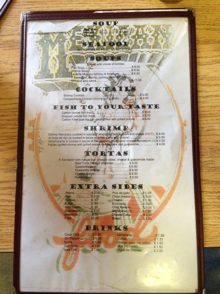 Menu at La Pasadita Mexican Food restaurant, Dalhart