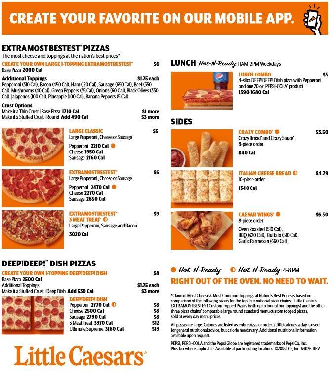 Menu at Little Caesars Pizza pizzeria, Cordele